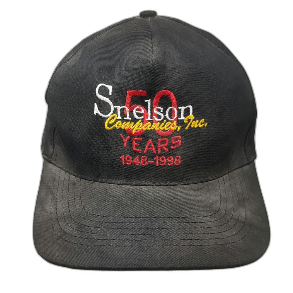 Cap America 5 Panel Black Hat Snelson Companies 50 Years Snapback USA Vintage OS